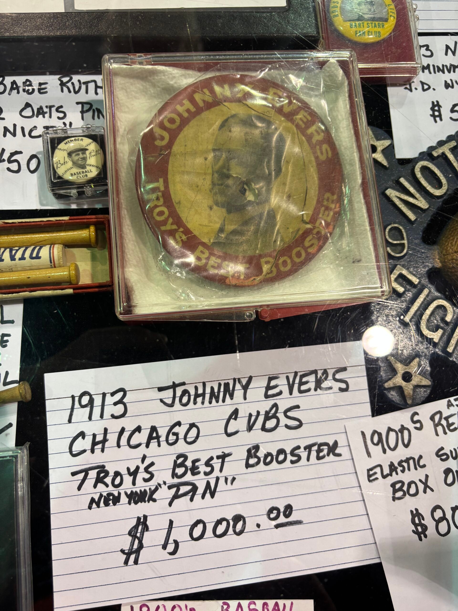 1913 Johnny Evers Chicago Cubs pin. 