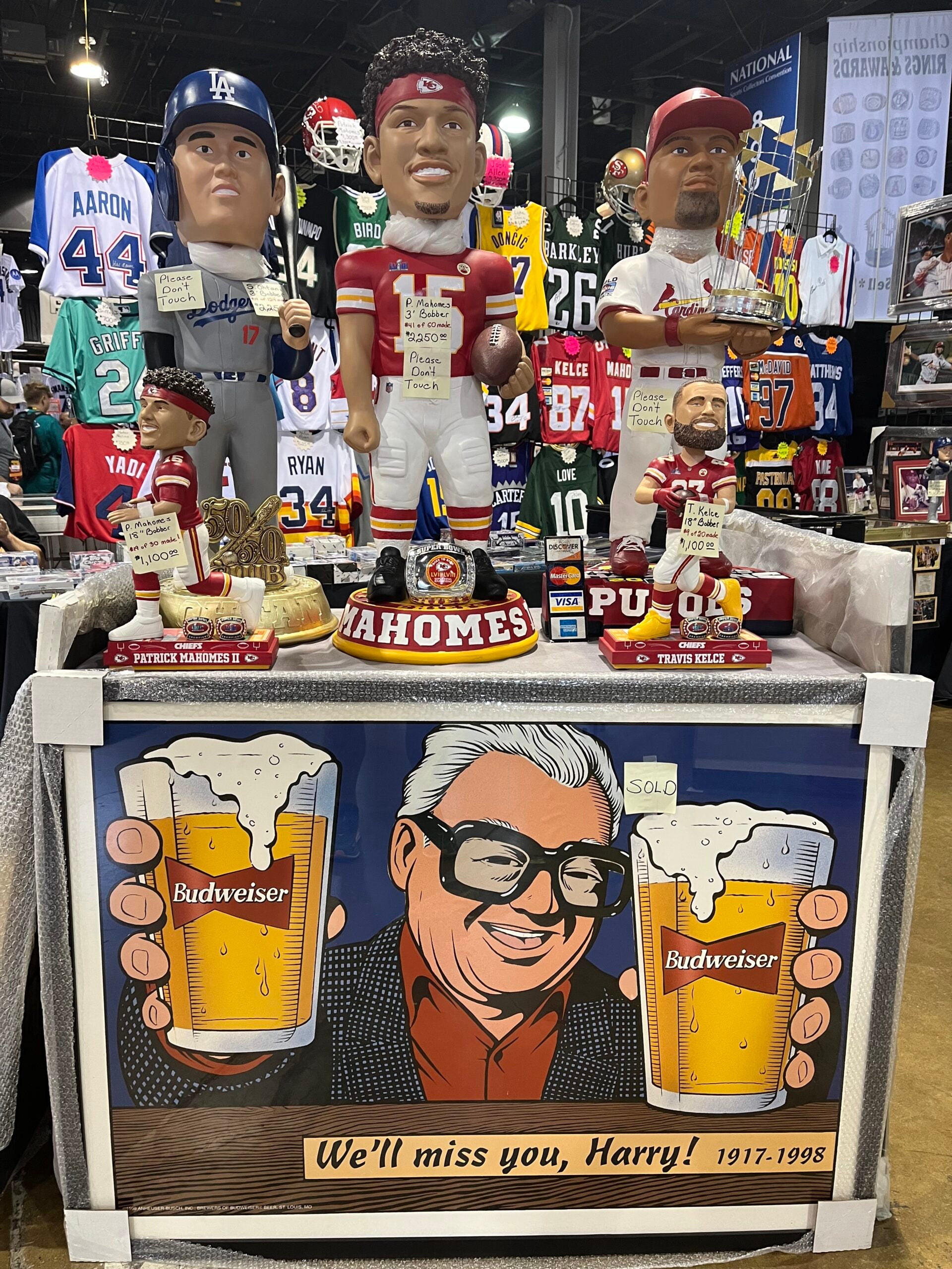 Harry Carey photo and bobbleheads at The National. 