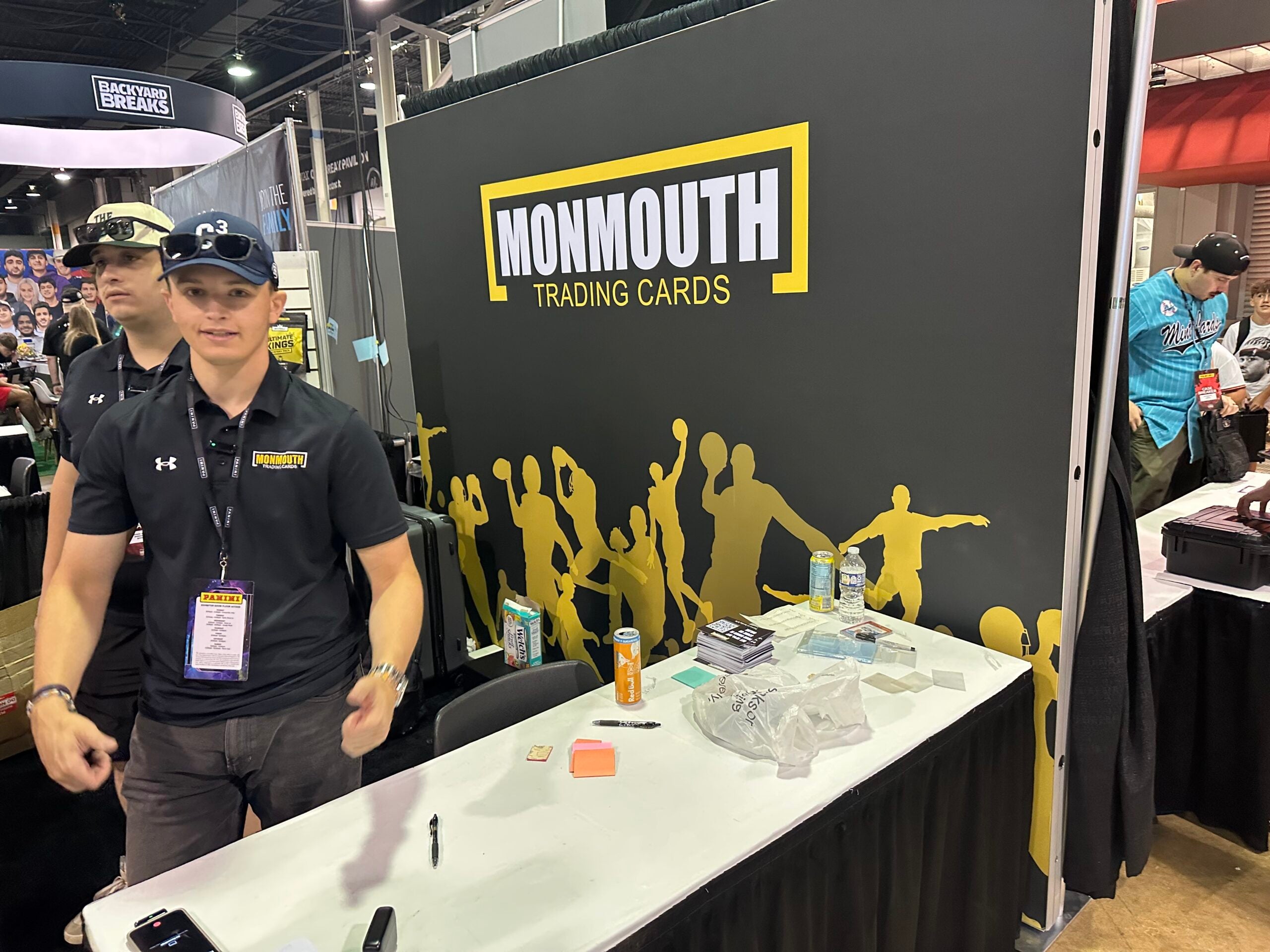 Jake Zaretsky at the Monmouth Trading Cards booth, where the famous Steve Bartman stunt occurred in 2008. 