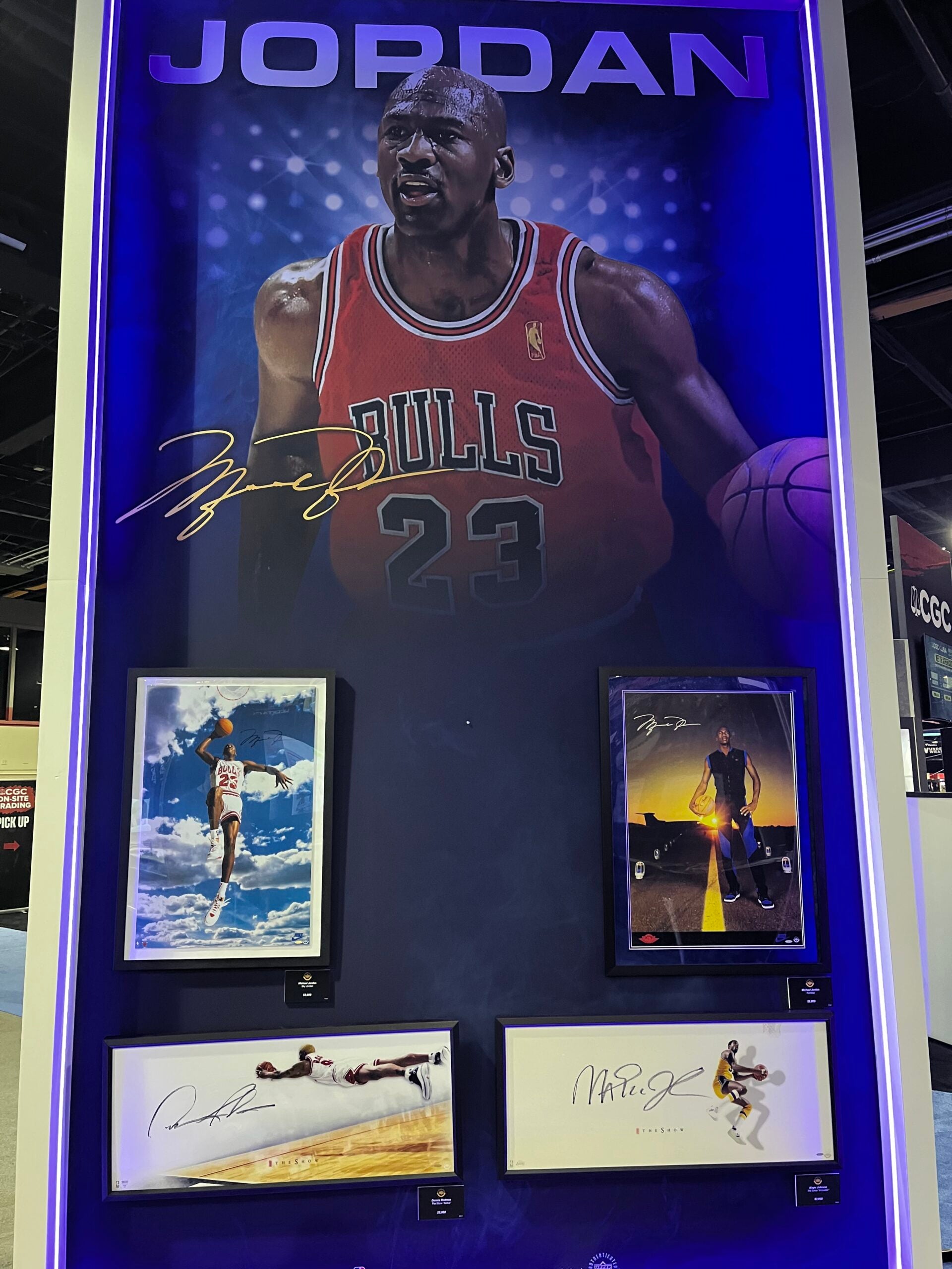 Michael Jordan memorabilia and autograph at the Upper Deck booth at The National. 