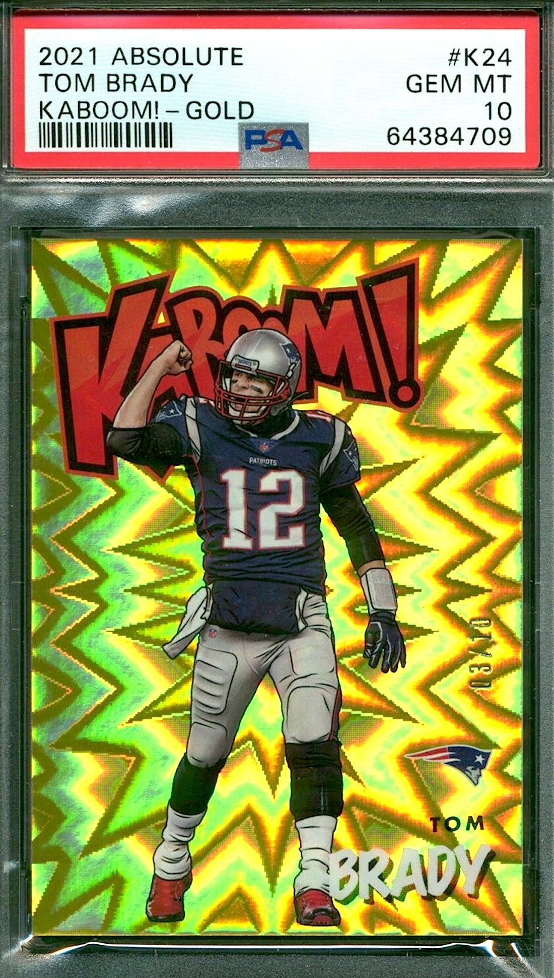 2021 Absolute Tom Brady KABOOM! Gold card. 