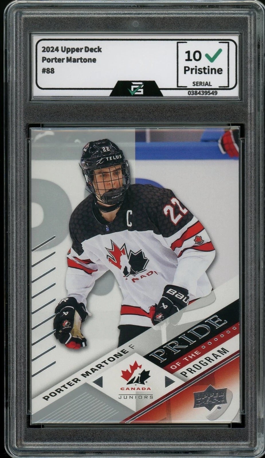 2024-25 Team Canada Juniors Porter Martone card.