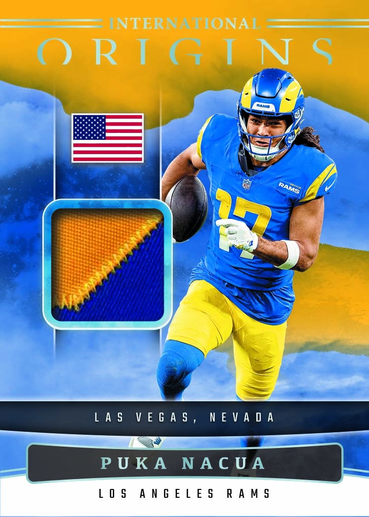 2025 Panini Origins Puka Nacua Patch card. 