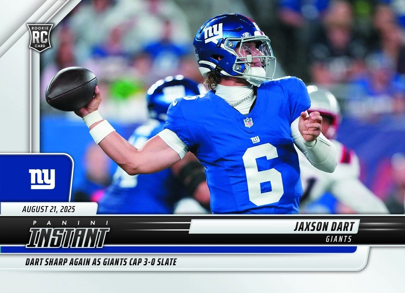 2025 Panini Instant Jaxson Dart Rookie card. 