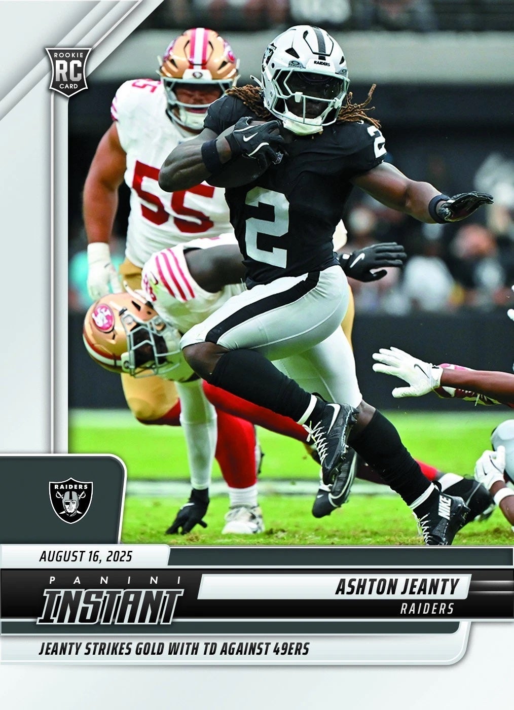 2025 Panini Instant Ashton Jeanty Rookie card. 