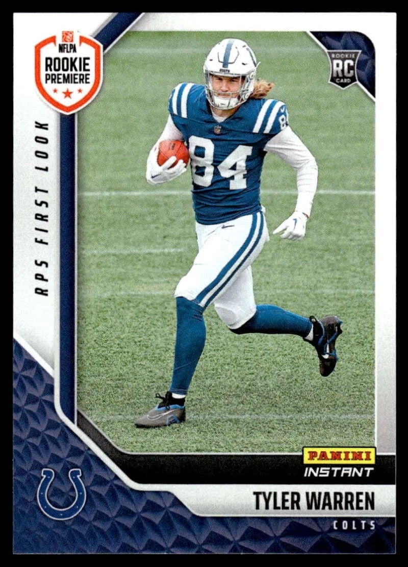 2025 Panini Instant Tyler Warren Rookie card. 