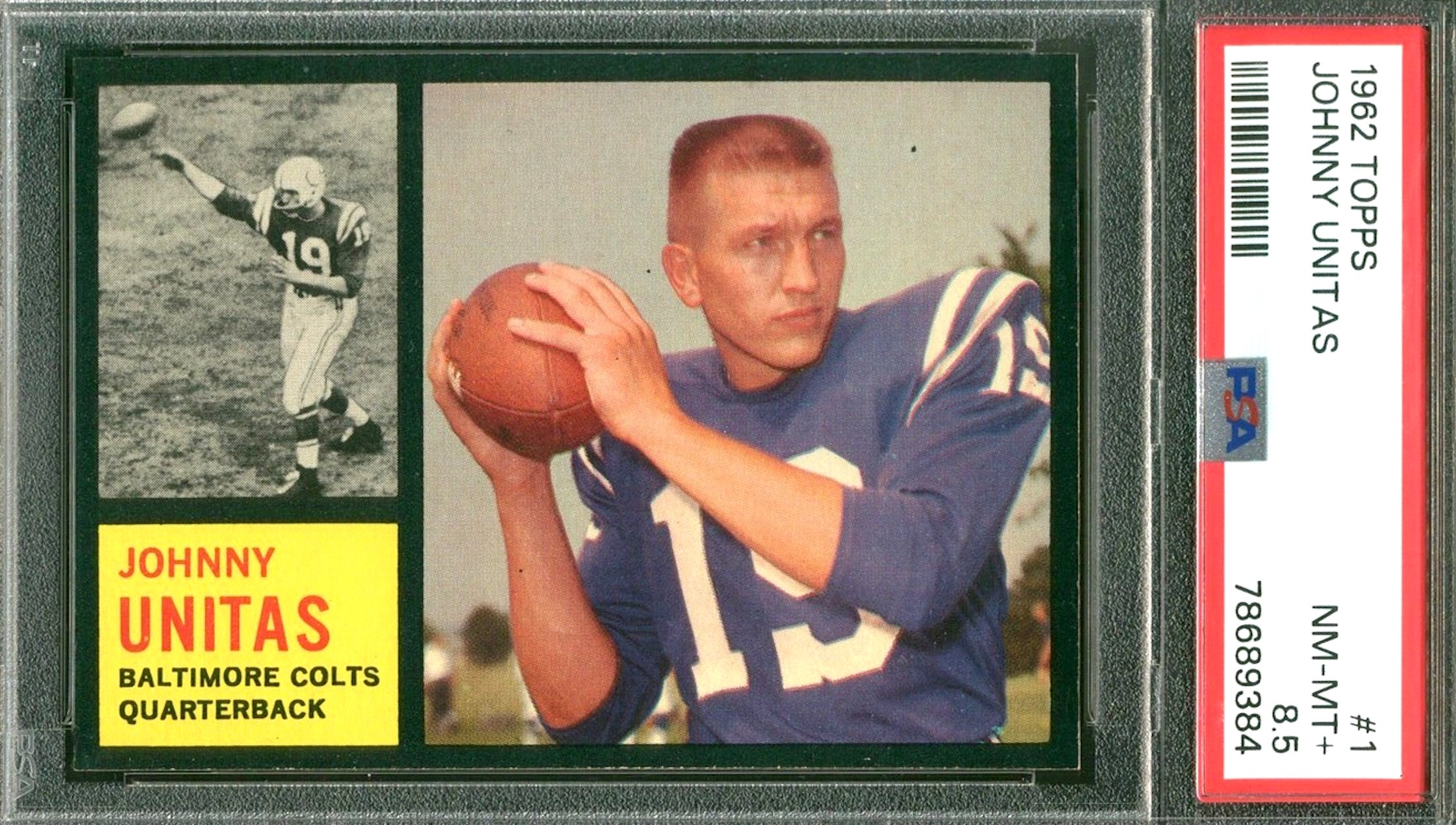 1962 Topps Johnny Unitas card. 