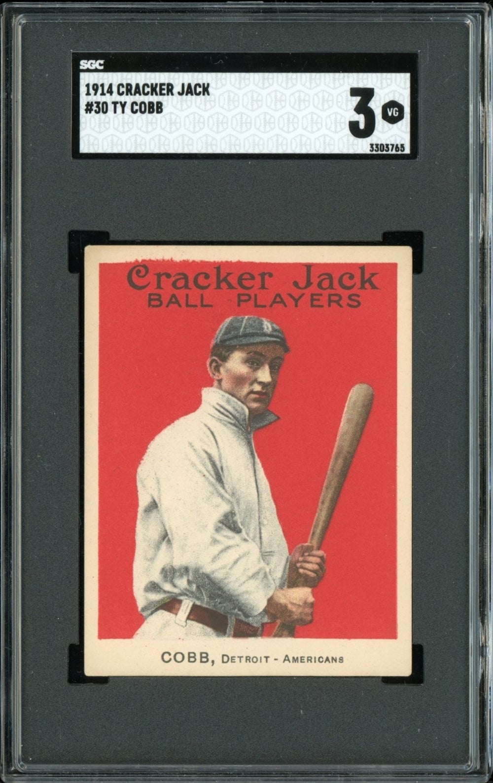 1914 Cracker Jack Ty Cobb card. 