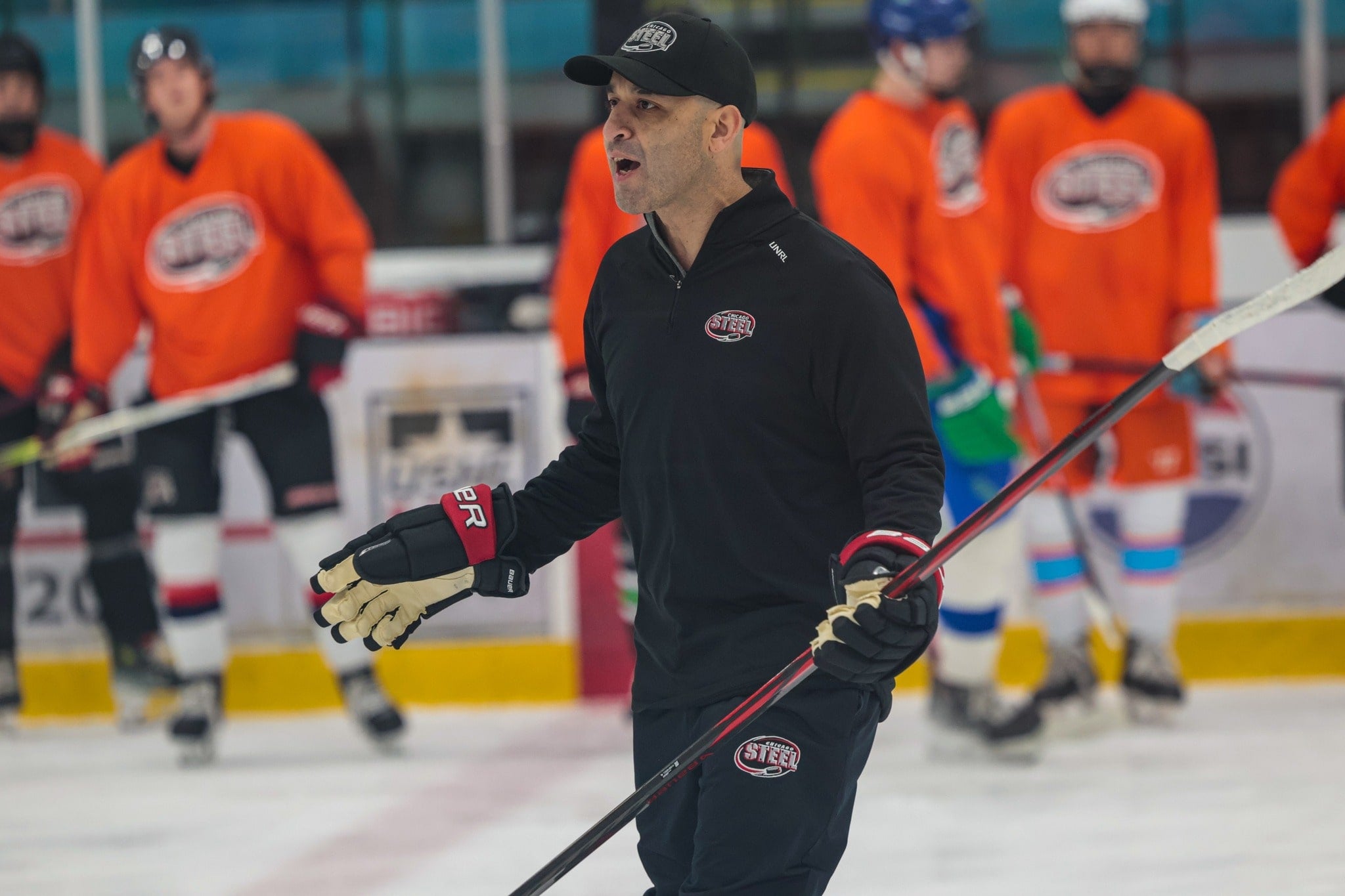 Former NHL star Scott Gomez coaching the USHL Chicago Steel. 