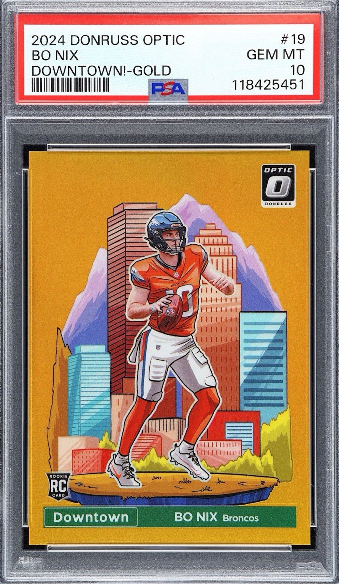 2024 Panini Donruss Optic Gold Bo Nix card. 