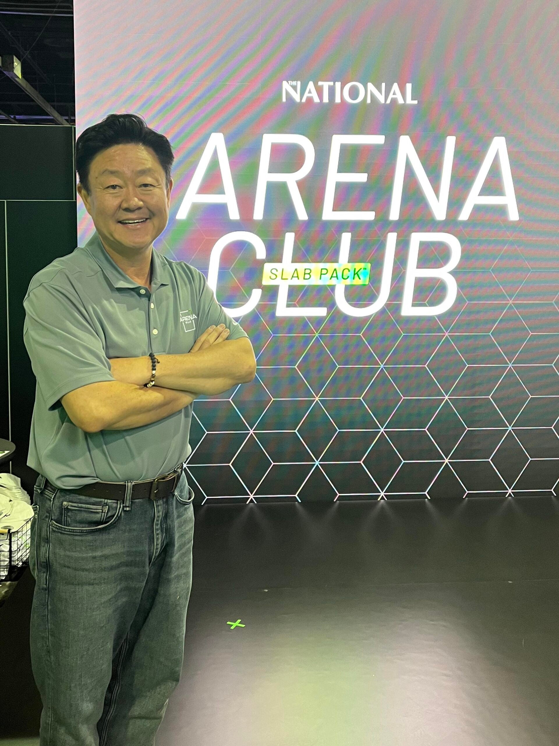 Brian Lee at the Arena Club booth at The National. 