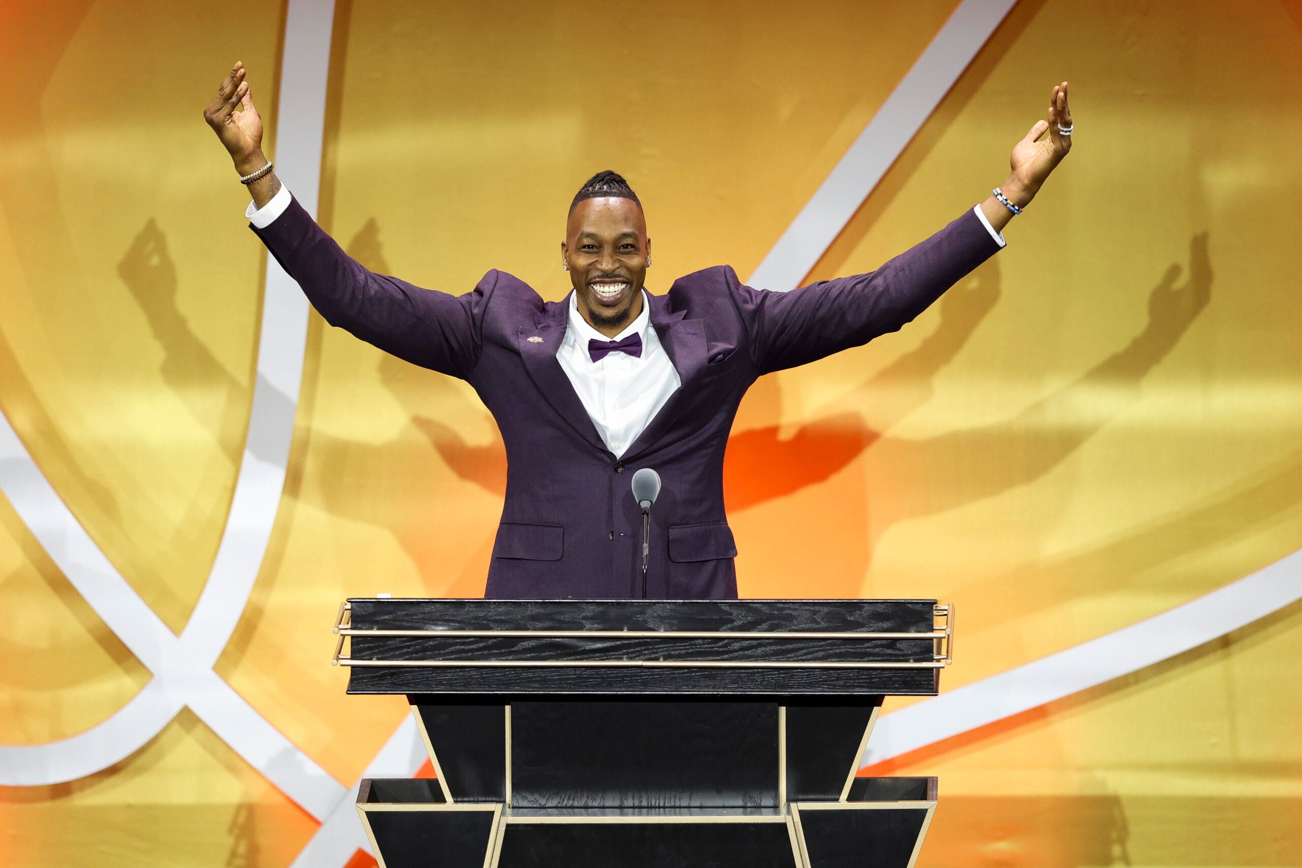 Dwight Howard at his Basketball Hall of Fame induction. 