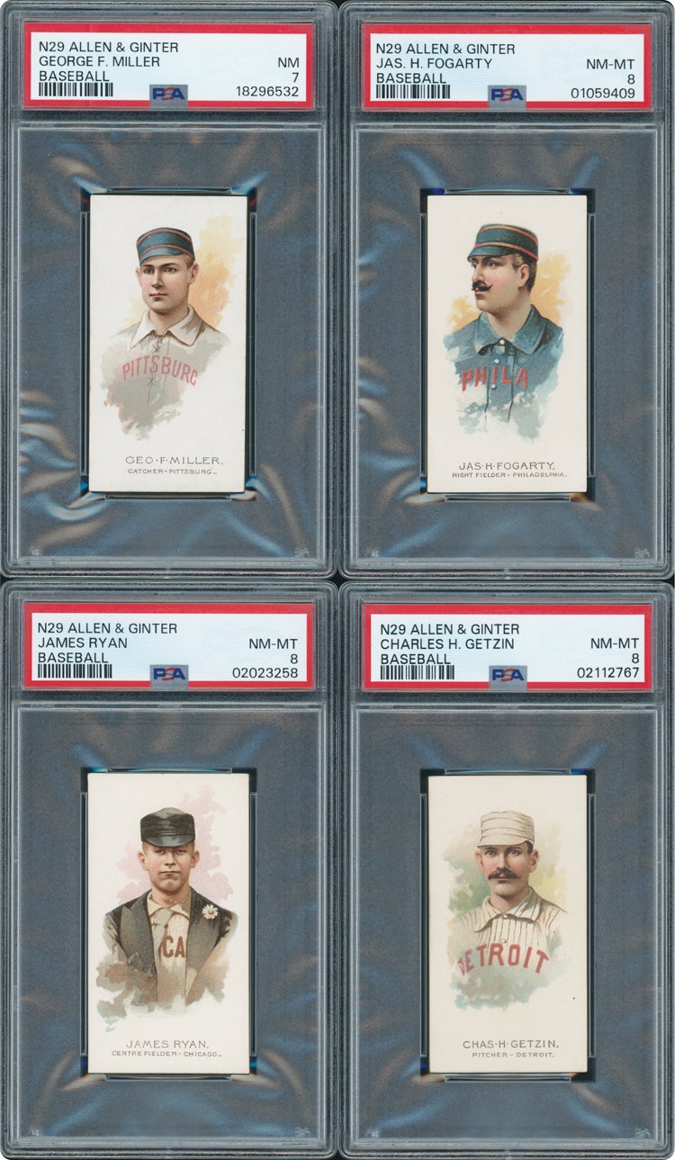 Set of 1888 Allen & Ginter cards. 