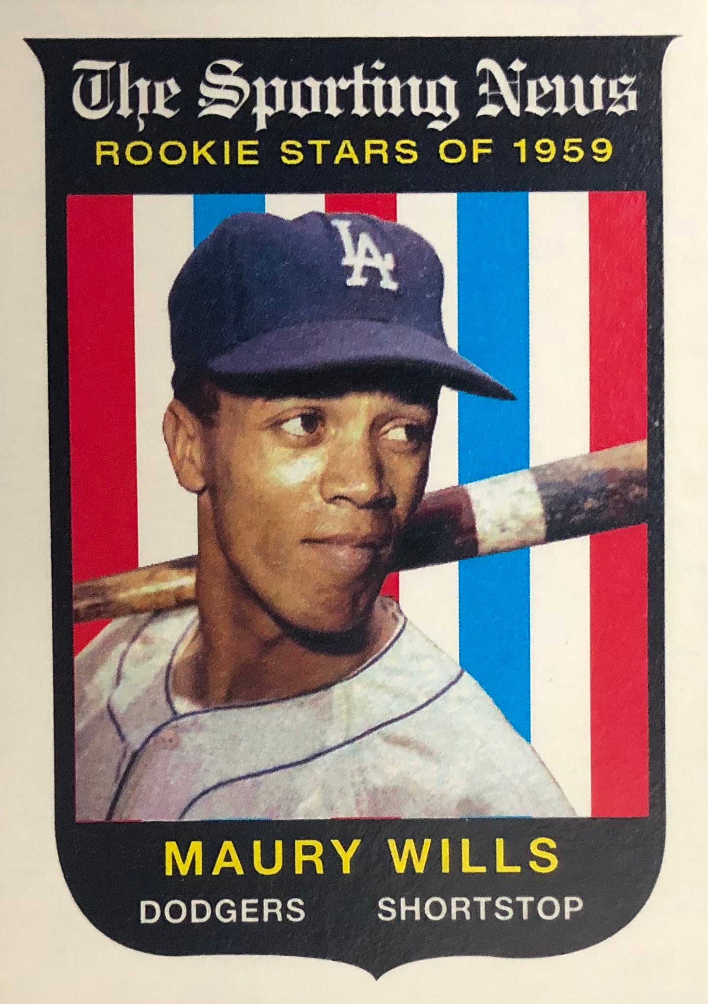 The Sporting News Rookie Stars of 1959 Maury Wills card. 
