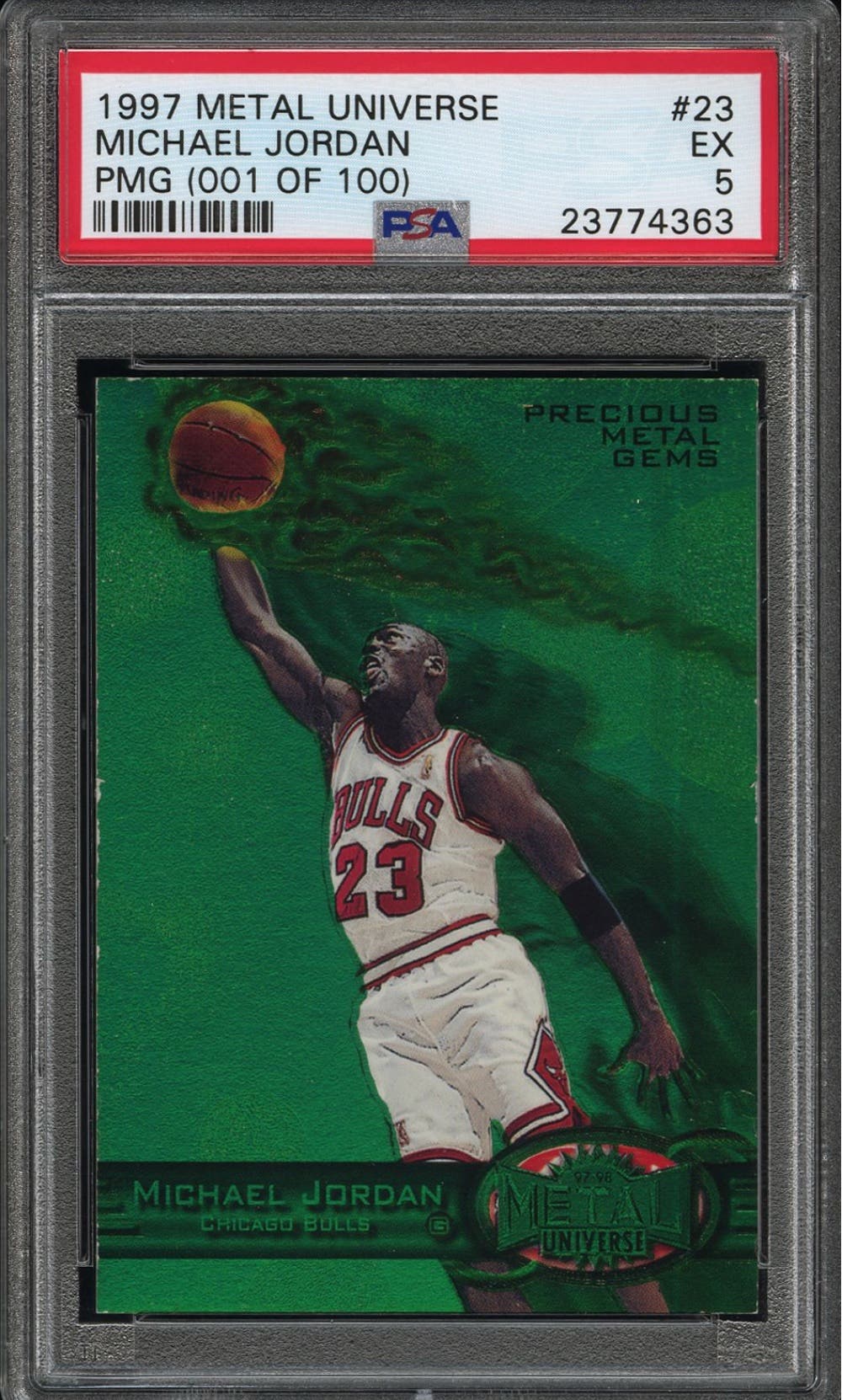 Michael Jordan Precious Metal Gems Green card.