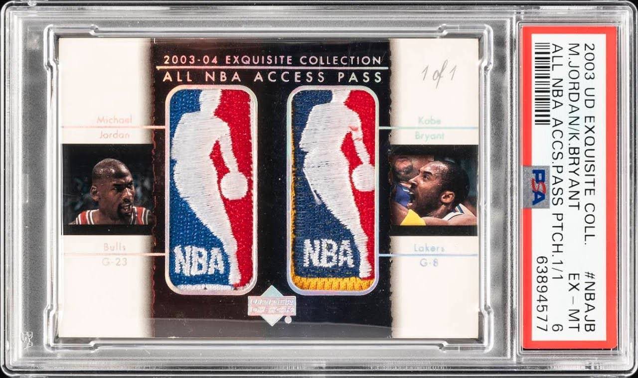2003 Upper Deck Exquisite Collection Michael Jordan/Kobe Bryant All NBA Access Patch card. 