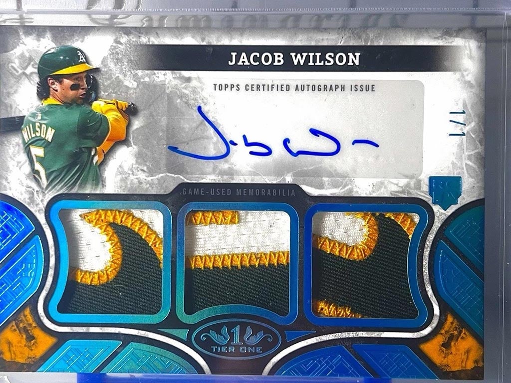 2025 Topps Tier One Jacob Wilson Rookie Patch Auto.