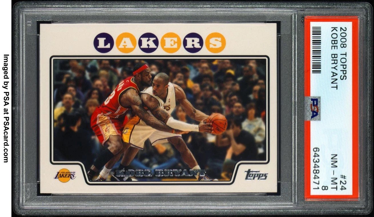 2008 Topps Kobe Bryant/LeBron James card. 