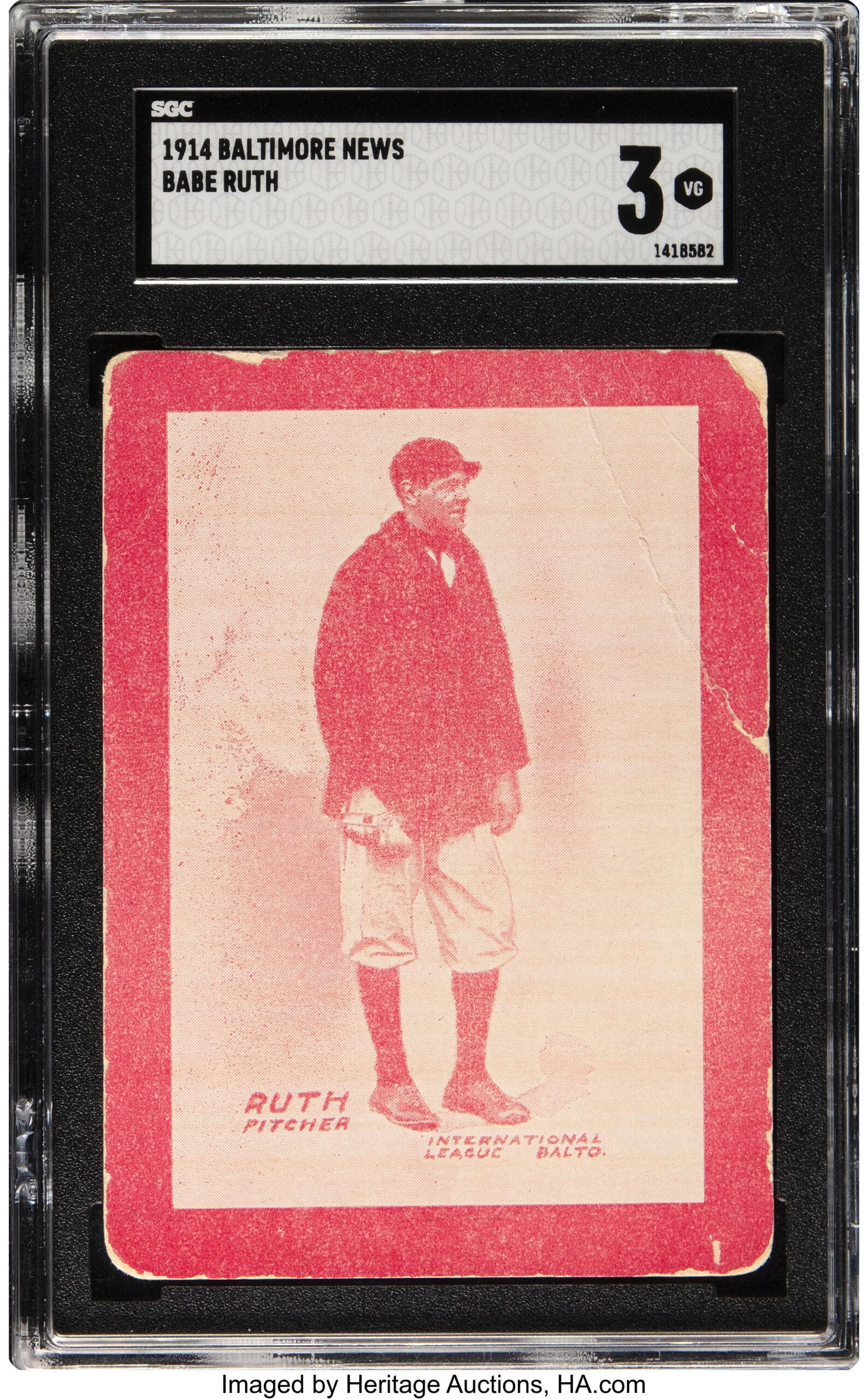 1914 Baltimore News Babe Ruth rookie card. 