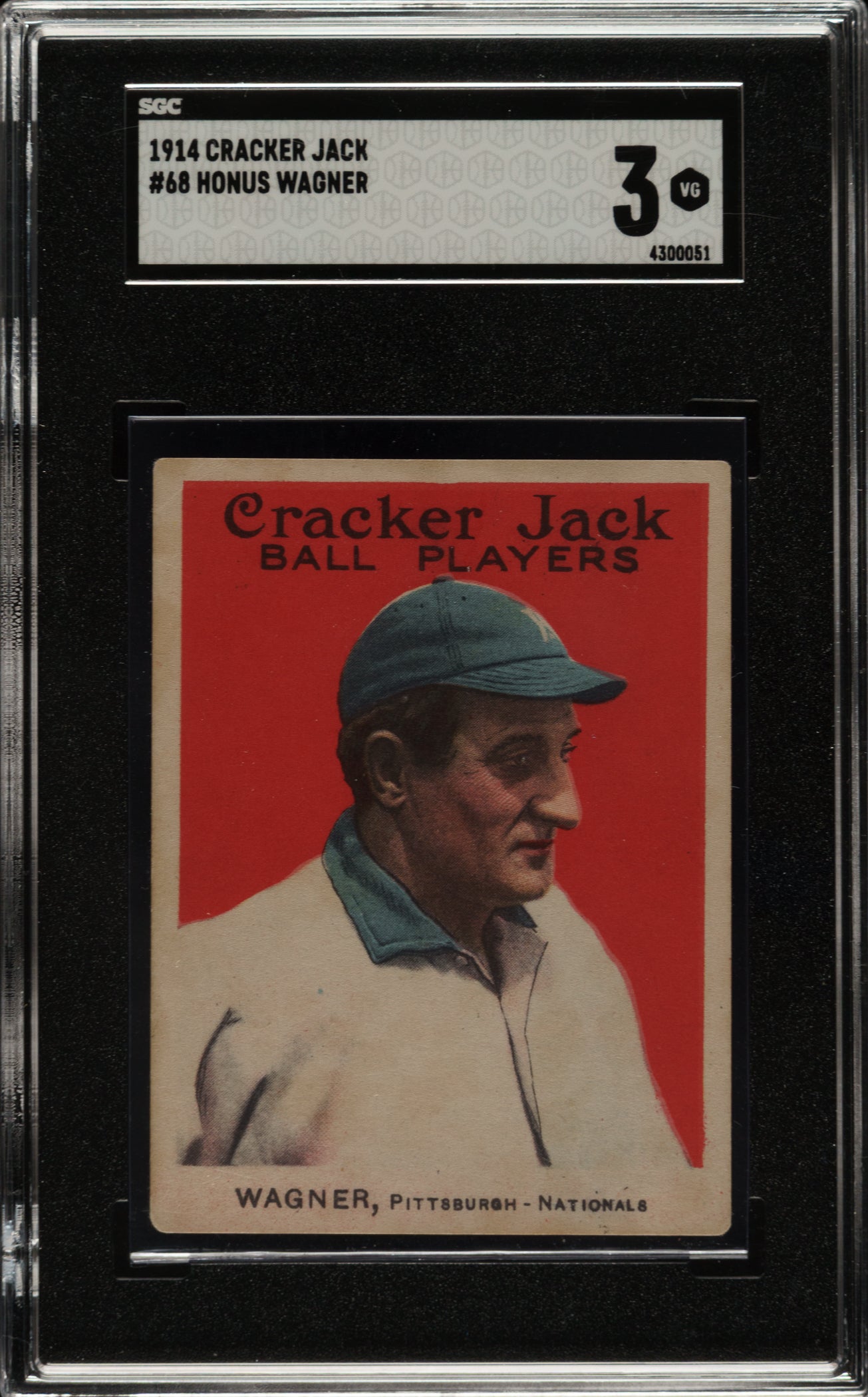 1914 Cracker Jack Honus Wagner card. 
