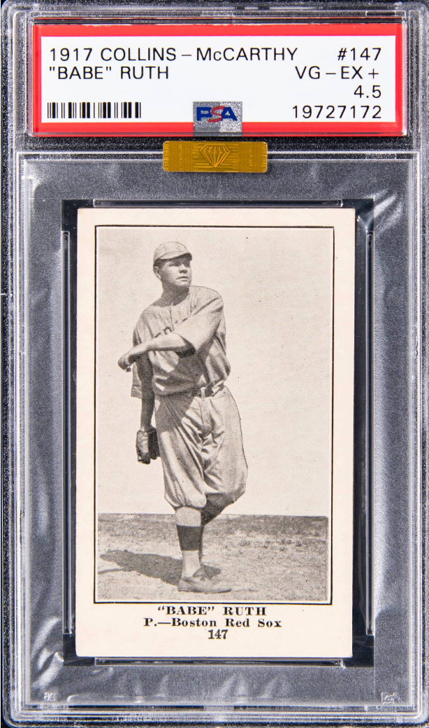 1917 Collins-McCarthy Babe Ruth card. 