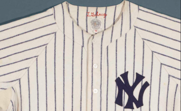 Game-worn Lou Gehrig Yankees jersey from the collection of Dr. G.B. Espy. 