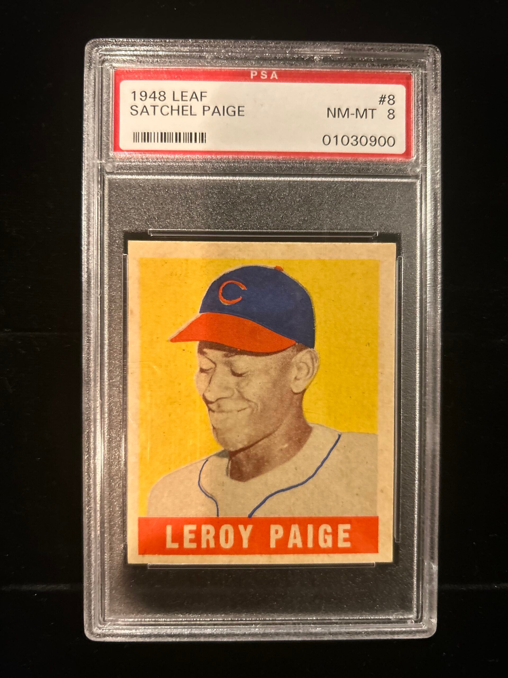 1948 Leaf Satchel Paige card. 