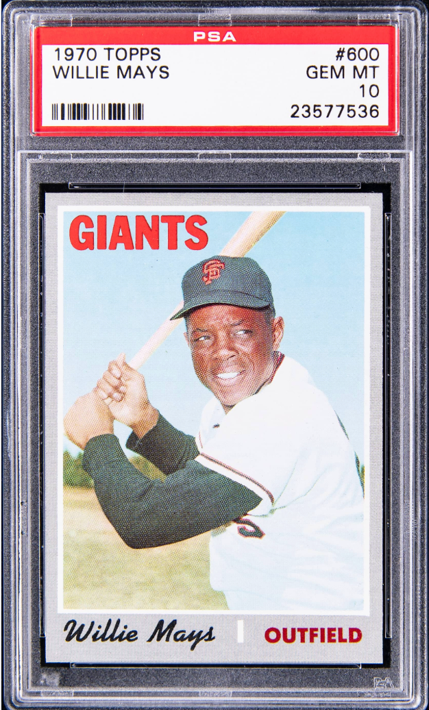 1970 Topps Willie Mays card. 
