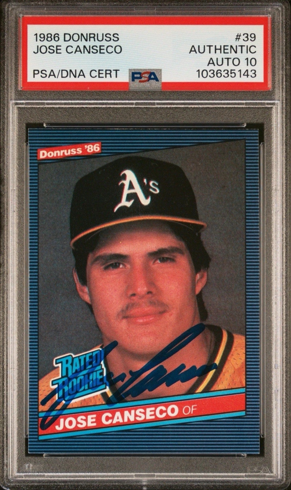 1986 Donruss Jose Canseco rookie card. 