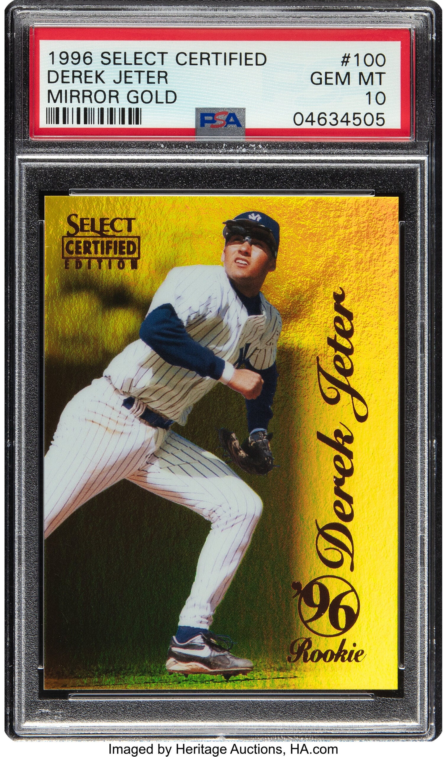 1996 Select Certified Derek Jeter Mirror Gold card. 
