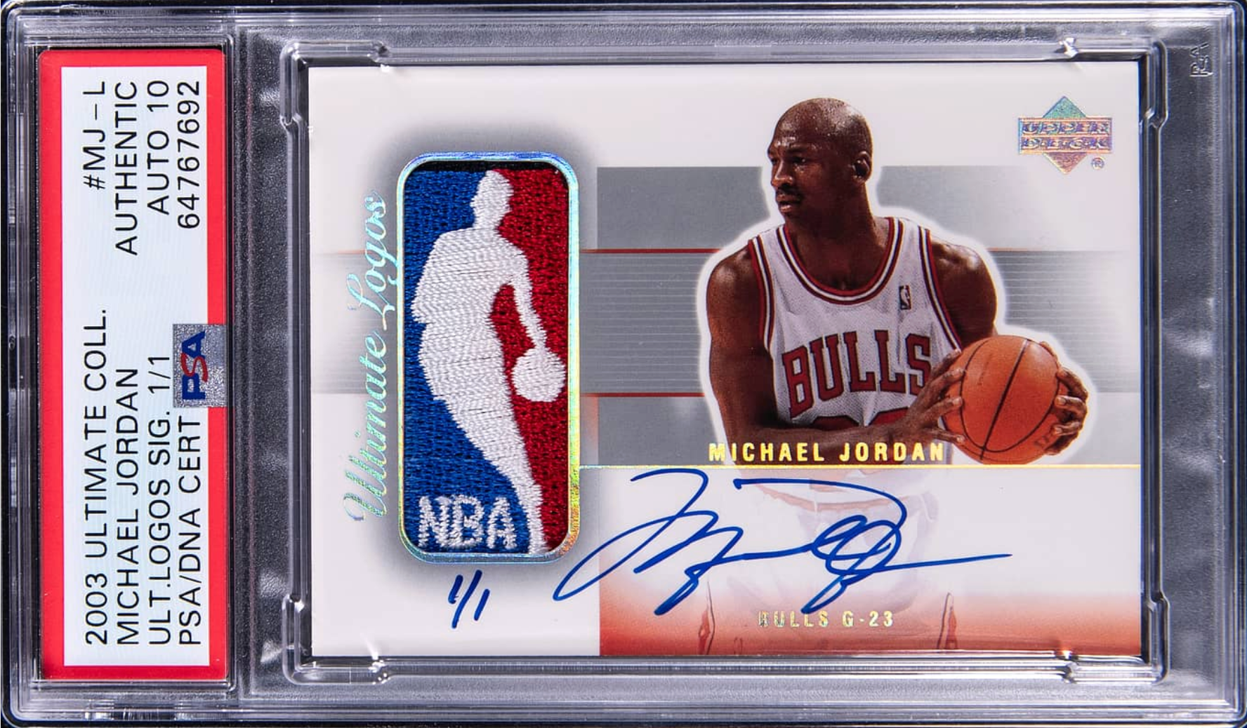 2003 Ultimate Collection Michael Jordan Ultimate Logo Signature card. 