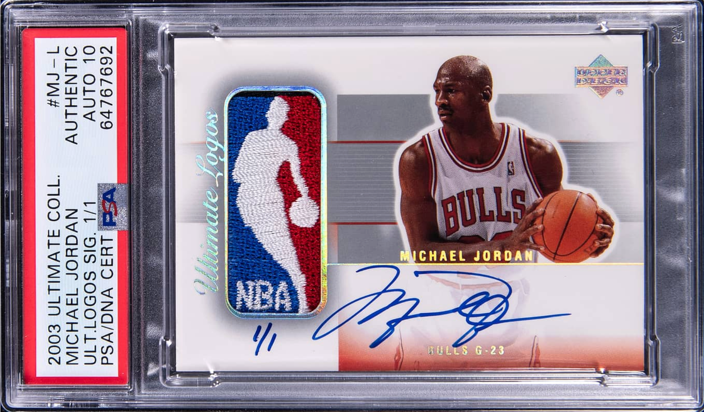 2003 Ultimate Collection Michael Jordan Logos Signature card.