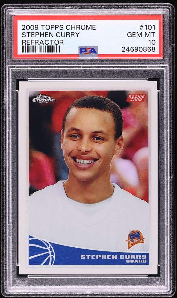 2009 Topps Chrome Steph Curry Rookie Refractor.