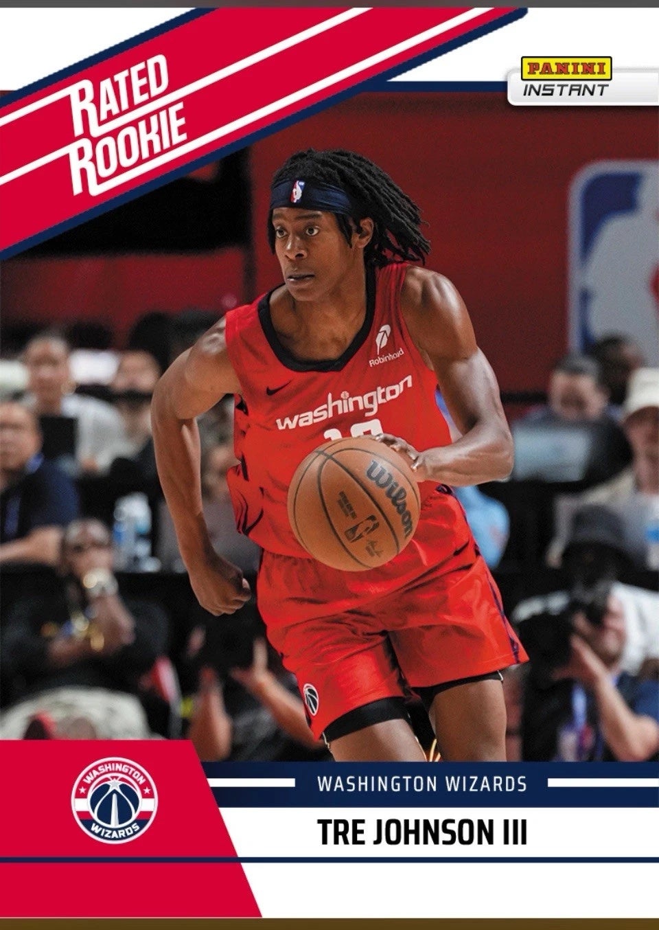 2025-26 Panini Instant Tre Johnson Rated Rookie card. 