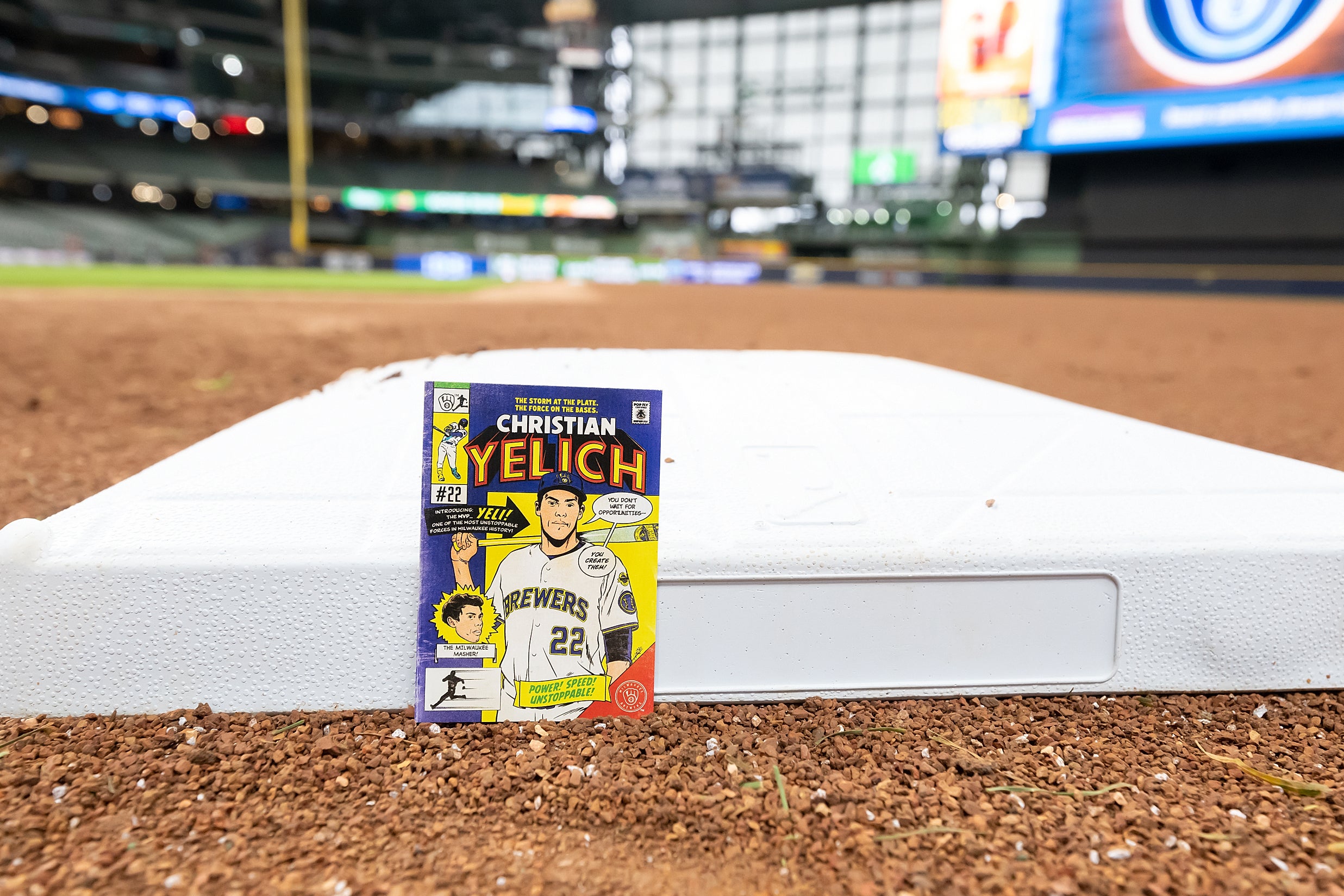 2025 Milwaukee Brewers Police Christian Yelich card. 