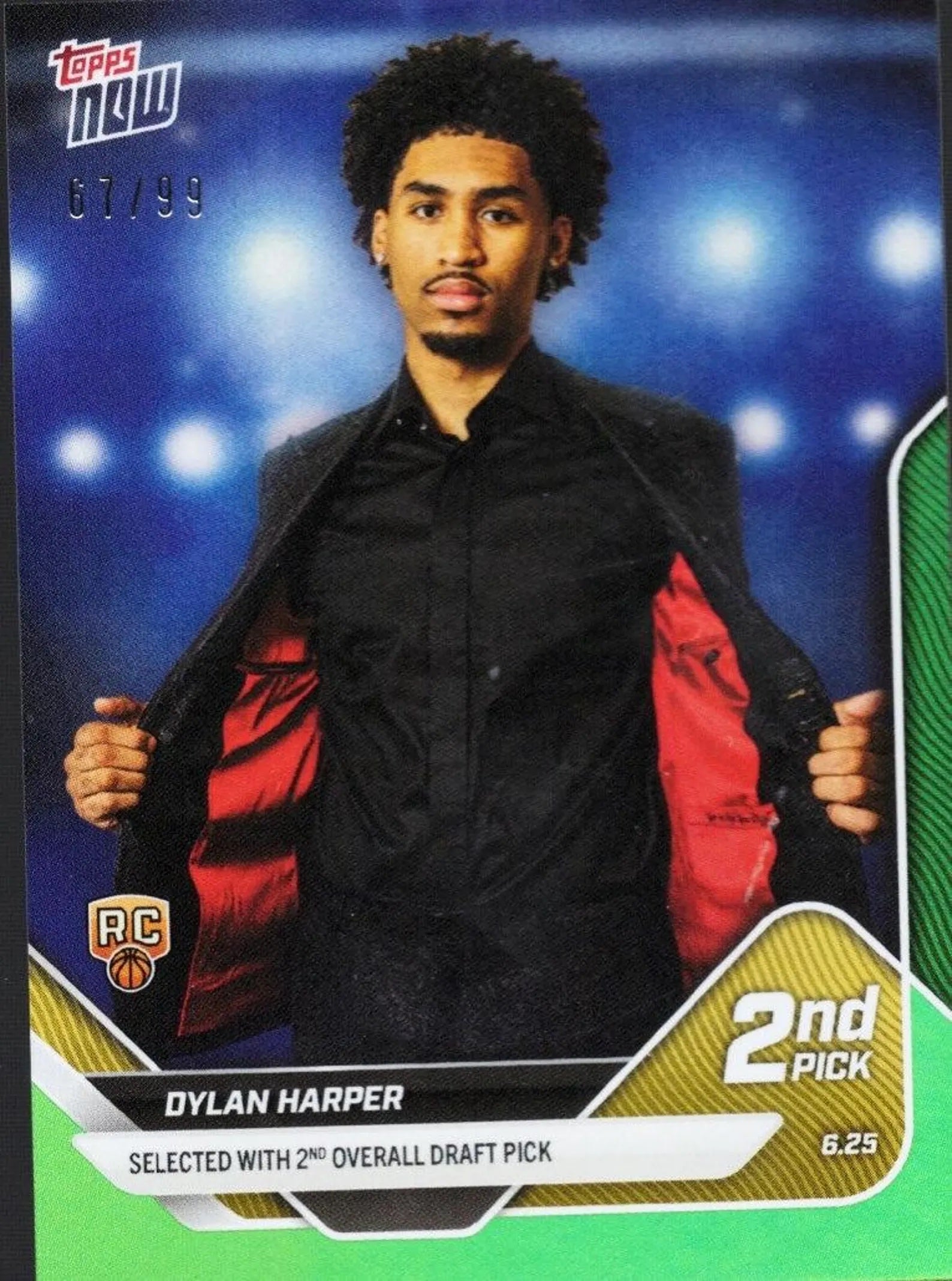 2025 Topps Now Dylan Harper card. 