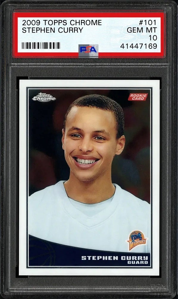2009 Topps Chrome Stephen Curry Rookie card. 
