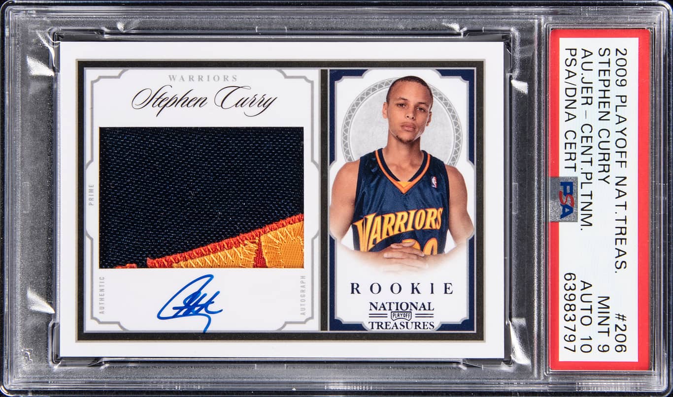 2009 Playoff National Treasures Stephen Curry Rookie Patch Auto card. 