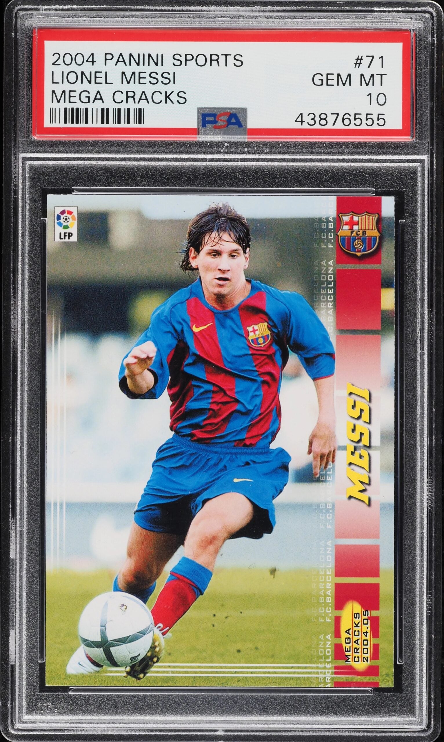 2004 Panini Sports Lionel Messi Mega Cracks card. 