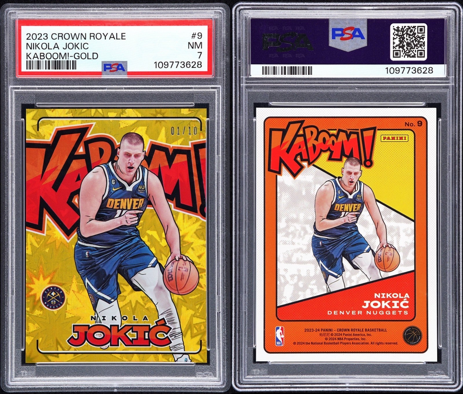 2023 Crown Royale Nikola Jokic KABOOM! Gold card. 