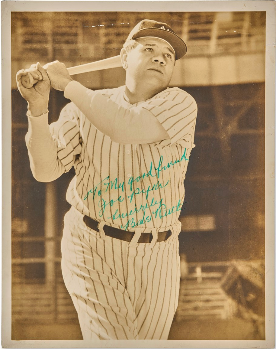 Autographed Babe Ruth photo from the collection of Dr. G.B. Espy. 