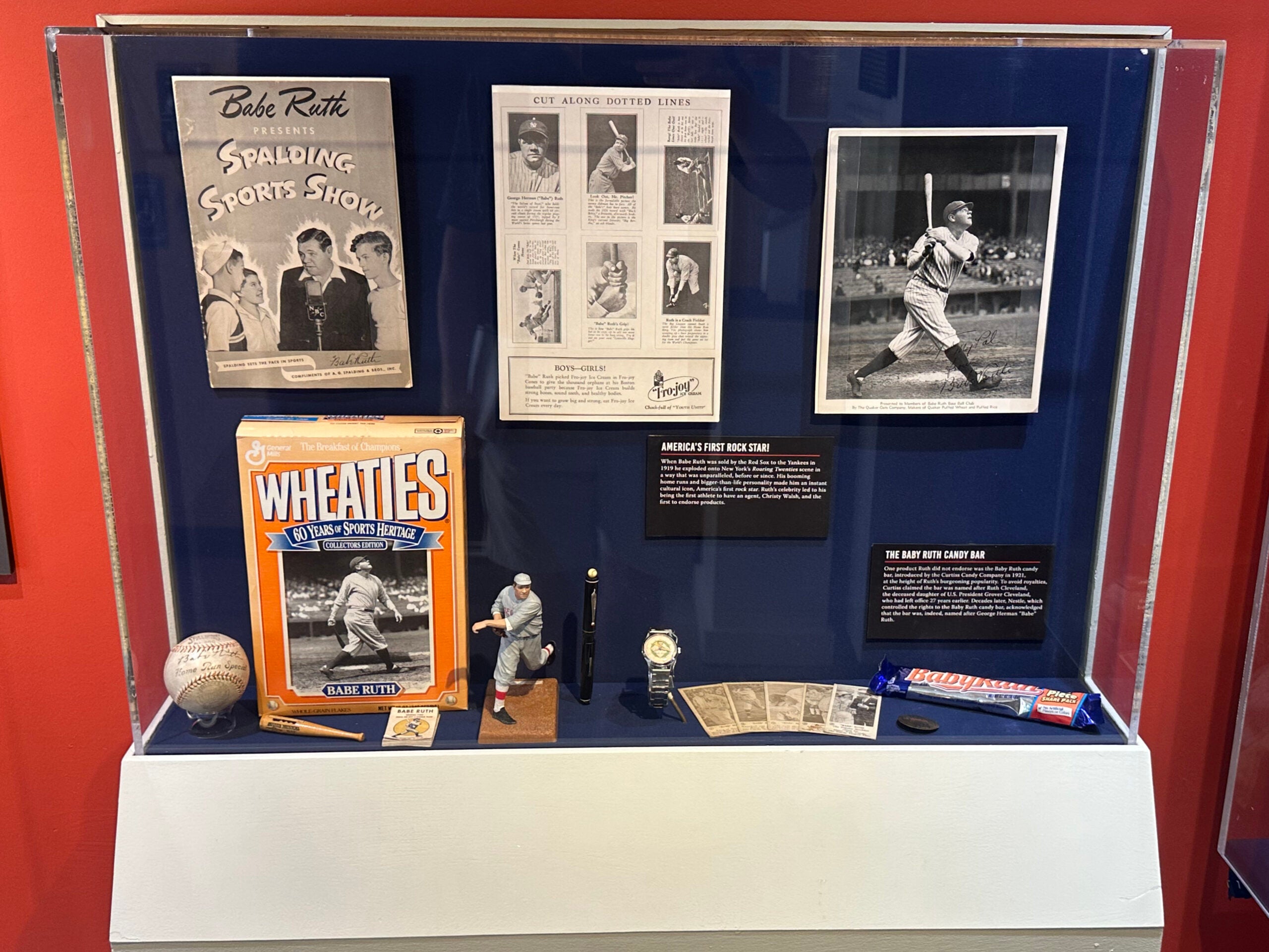 Babe Ruth memorabilia at the Babe Ruth Birthplace Museum. 
