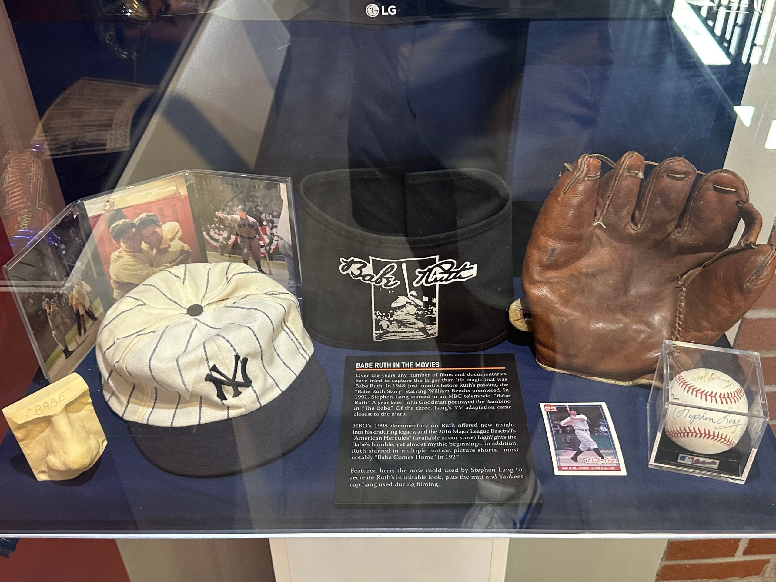 Babe Ruth memorabilia at the Babe Ruth Birthplace Museum. 