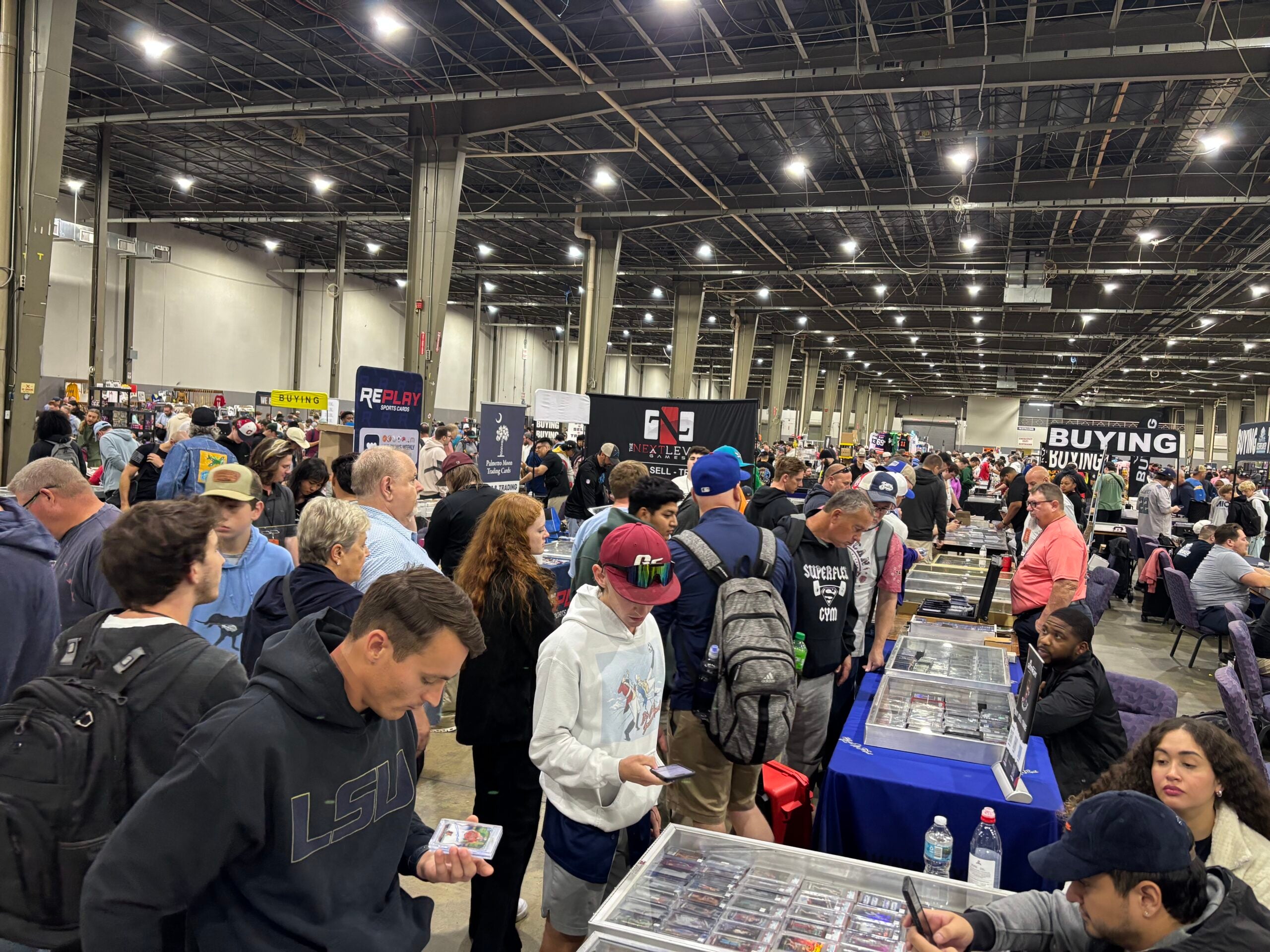 The Charlotte Card Show featured its biggest show ever in 2025, attracting about 250 dealers and more than 500 tables. 