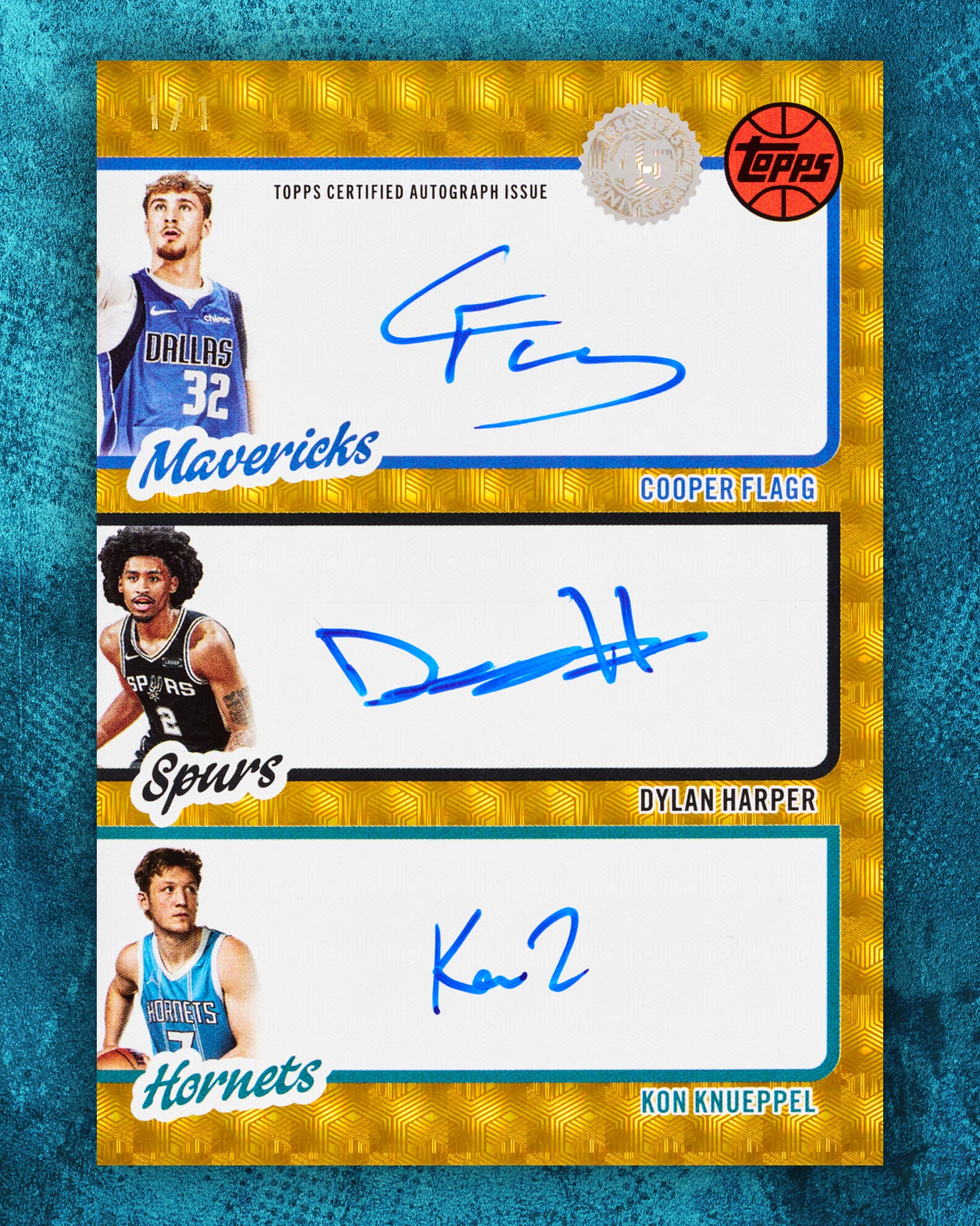 Topps Basketball Cooper Flagg, Dylan Harper, Kon Knueppel rookie card.