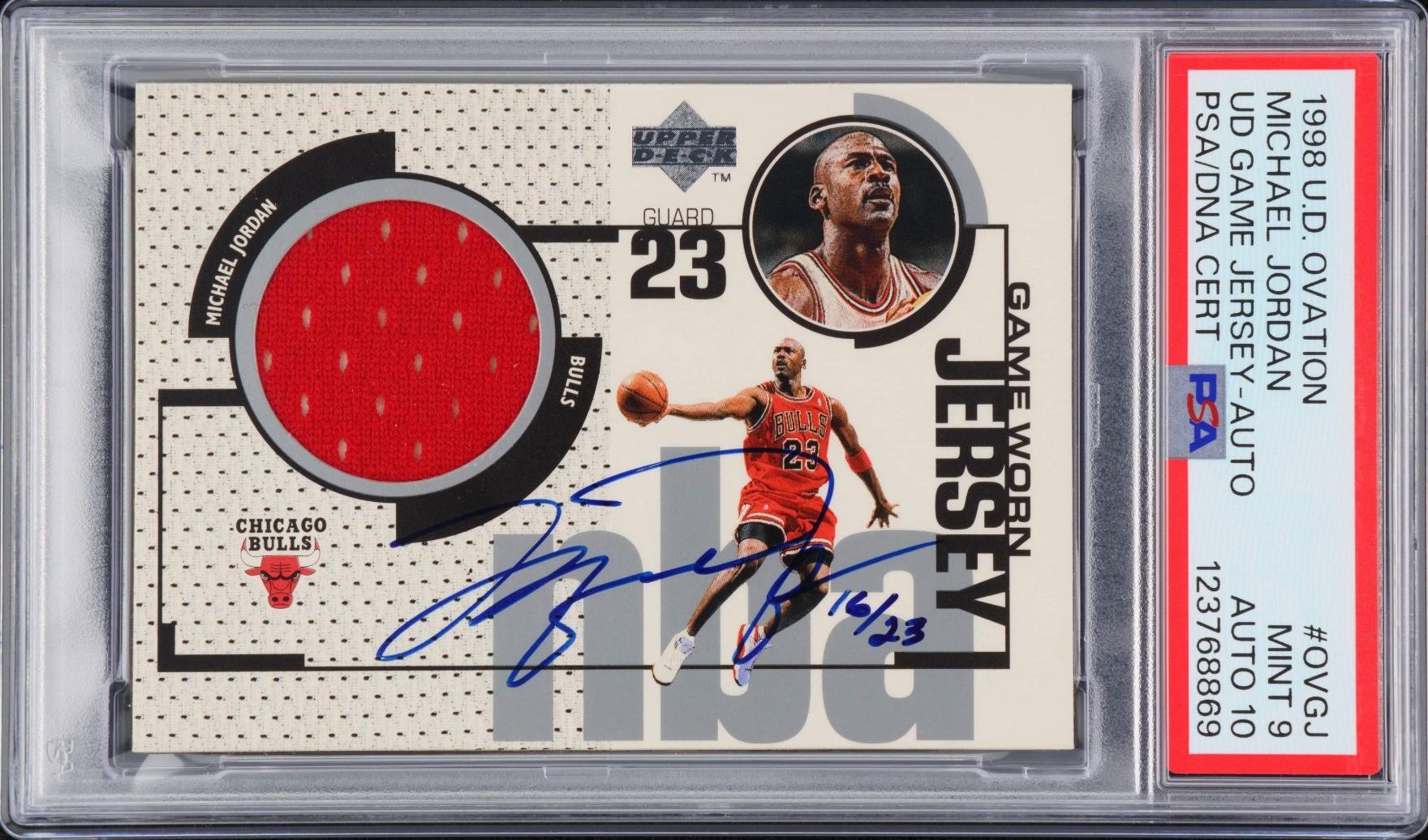 1998-99 Upper Deck Ovation Michael Jordan Game Jersey Auto. 