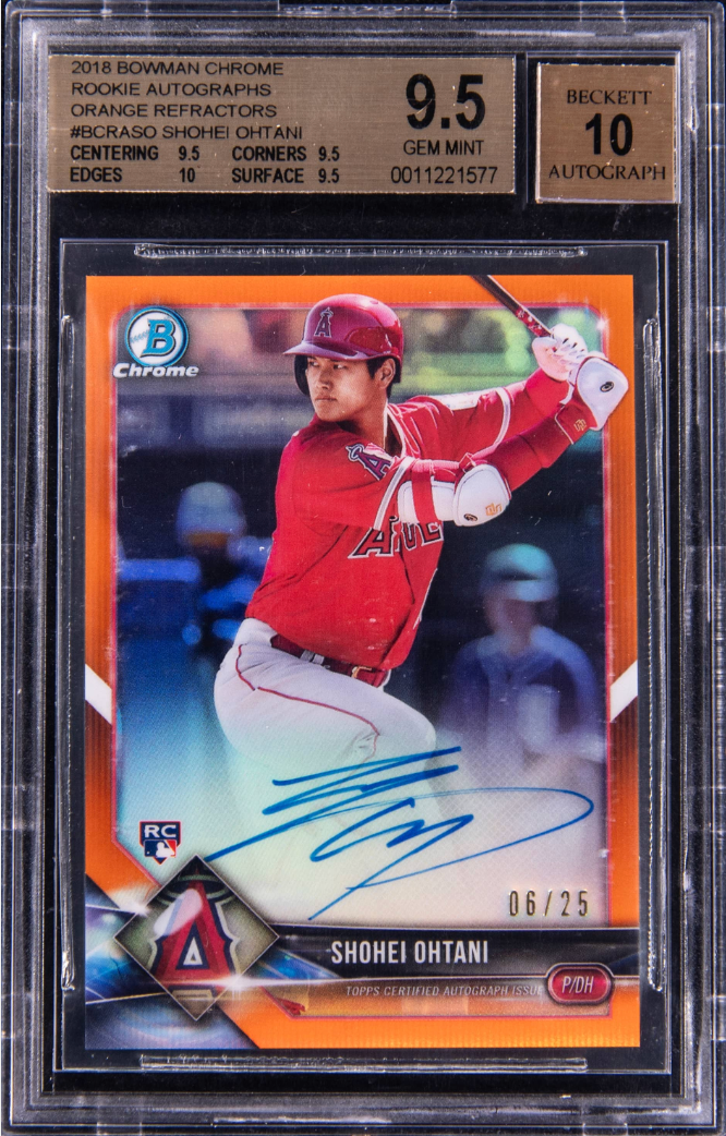 2018 Bowman Chrome Shohei Ohtani Rookie Autographs Orange Refractor. 