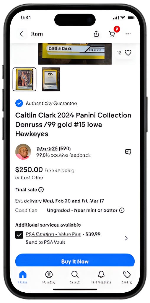 eBay's Send to Vault service with PSA.