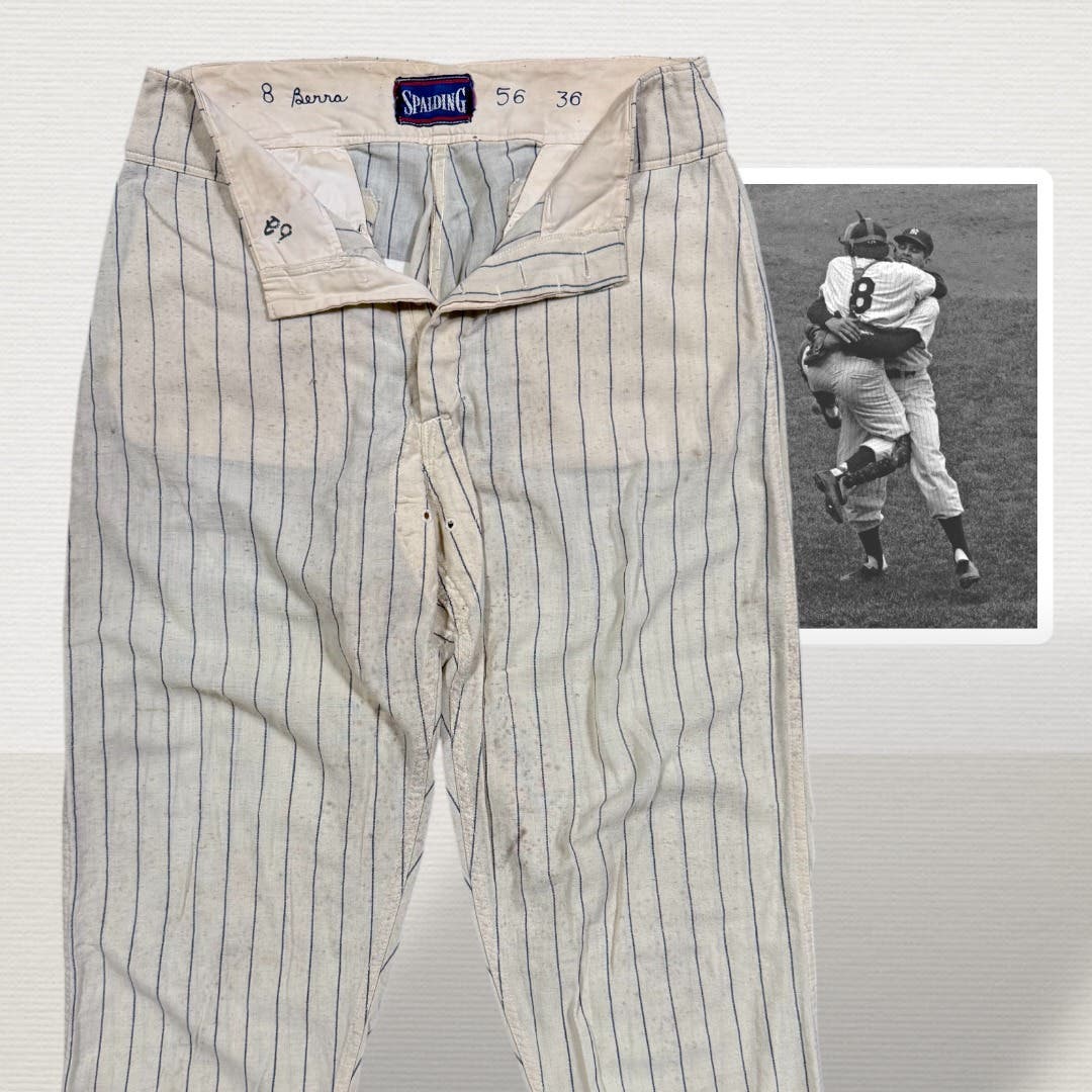 1956 pants worn by Yogi Berra during the 1956 World Series.