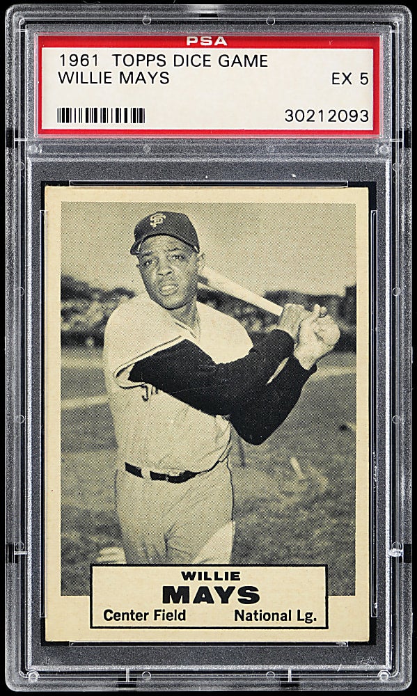 1961 Topps Dice Game Willie Mays card. 